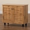 Baxton Studio Winda Modern and Contemporary Oak Brown Finished Wood 2-Door Shoe Cabinet 189-11987-ZORO - alternate 7